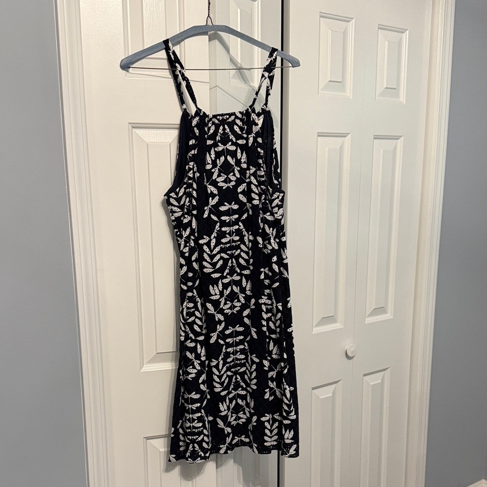 Crown & Ivy Black & White Printed Spaghetti-Strap Dress